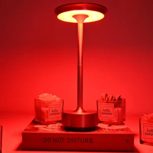 LED Rechargeable Aluminum Table Lamp Touch Control Cordless Full Spectrum 3 Color Change Modern Design Bar Restaurant Living