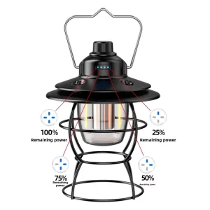 LED Retro Camping Lamp Waterproof Multi-Functional Lighting for Camping and Garden Use ROHS Certified