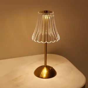 LED Retro Metal Table Lamp USB Charging Cordless Night Light for Bedroom Restaurant Resin Warm Atmosphere Battery