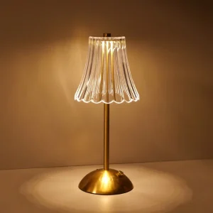 LED Retro Metal Table Lamp USB Charging Cordless Night Light for Bedroom Restaurant Resin Warm Atmosphere Battery