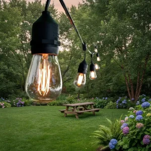 LED Retro Series 10m Solar Powered IP44 PVC Copper Garden String Lights 2700K Soft Warm White Decorative Lighting
