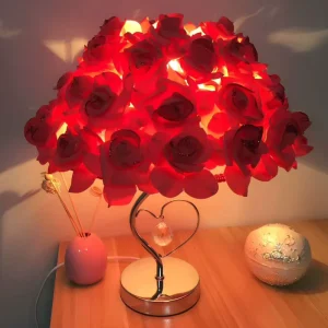 LED Rose Flower Night Light Bedside Desk Light Hotel Villa Decor Table Lamp