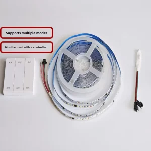 LED Running Light Strip 24V IP20 Chasing Flowing Light Power-Off Return Meteor White Embedded High-Density