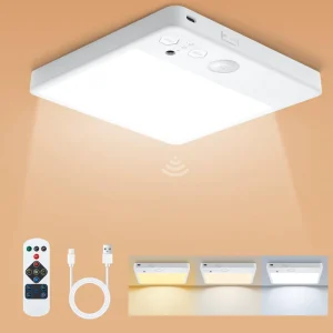 LED Sensor Night Light with Three Color Temperature Remote Control LED Lamp for Shower Stall Closet Stairway Hallway