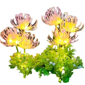 LED Simulation Luminous Flowers Solar IP65 Rated Metal Ground Plug Courtyard Garden Lamp Outdoor Christmas Decorations Dimmable