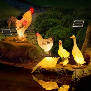 LED Solar Duck Light Waterproof Outdoor Garden Animal Lamp for Christmas Halloween Decorative for Patio Landscape Decoration
