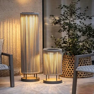 LED Solar Garden Lamp Waterproof Outdoor Decorative Lighting for Home Stainless Steel Woven Materials Plug-In Solar Power Lawn