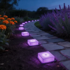 LED Solar Garden Light Pathway Lawn Light Surface Embedded Mounted RGB Remote Control IP65 Lithium Battery Dimmable