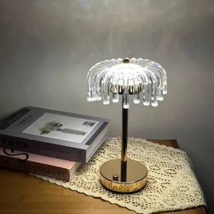 LED Solar Iron Crystal Garden Light, Touch Dimming, White, Eye Protection