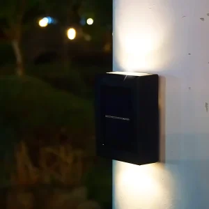 LED Solar Outdoor Garden Lights Decorative Fence Wash Lights Upward and Downward Emitting Atmosphere Wall Lights