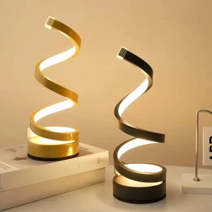 LED Spiral Table Lamp Modern 3 Colors Dimmable Desk Lamp with Minimalist Lighting Design Creative Stylish Smart Lamp for Bedroom
