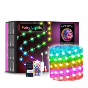 LED String Light Smart BLE WiFi App Control Garland Waterproof Outdoor Fairy Lights for Christmas Holiday Party Birthday Decor