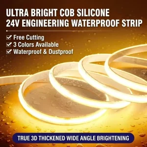LED Strip Light Copper 24V IP68 Waterproof COB Flexible Plug ROHS Outdoor Building Contour Lighting