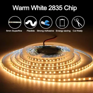 LED Strip Light DC 12V 24V 2835 120 240 LEDs/m 5mm 36W IP20 Copper Flexible CRI 90 180-Degree Viewing Angle