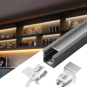 LED Strip Lights Kit Embedded Plug-in Kitchen Shelf Workbench Cupboard Under Cabinet Lighting