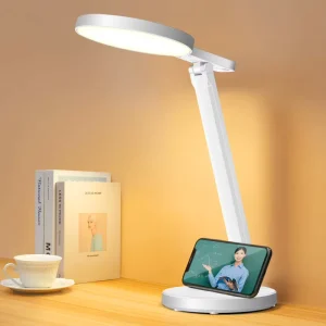 LED Study Desk Round 500mA Lamp Head Adjustable Brightness Eye Protection Folding Book Light USB Table Lamp
