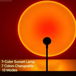 LED Sunset Rainbow Light Projector Glass Bedroom Lamp