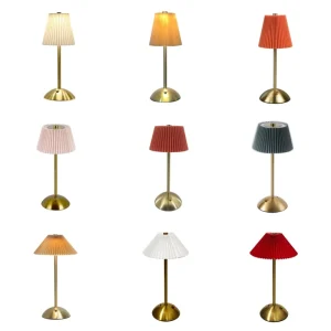 LED Table Lamp Modern Design Portable Cordless Touch Control Dimmer White Shade for Hotels and Restaurants