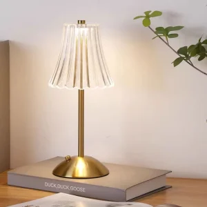LED Table Lamp Touch Control Rechargeable Iron Body Simple Cordless Battery Powered Dimmable Night Light Luxury Hotel