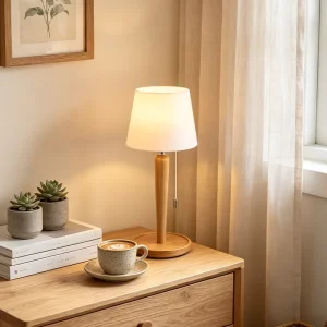 LED Table Lamp White Lampshade Battery Operated Eye Protection Desk Lamp for Bedroom Bedside Study Room