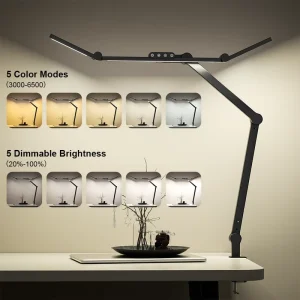 LED Table Lamp for Bedroom Bedside Computer Office Work Reading Study Touch Desk Lighting Indoor Use DC Metal