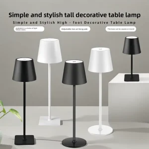 LED Tall Base Desk Lamp Touch Control Battery Included Bedroom Bedside Light Restaurant Night Light Girls Gift Mood Lighting