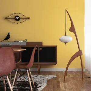 LED Tall Contemporary Wood Floor Lamp with Touch Control 3500K Warm White Ra 90 for Luxury Hotel Bedroom Living Room Indoor Use