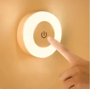 LED Touch Sensor Night Light Dimmable USB Rechargeable Wireless Mini ABS Wall Lamp CRI 80 for Bedroom Aisle and Cabinet