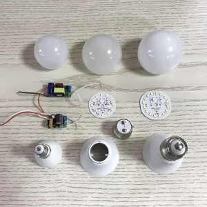 LED Tubes Bulbs SKD Raw Materials Aluminum Plastic Housing E27 Basement DOB Driver 9W 15W 18W LED Bulbs SKD with Spare Parts