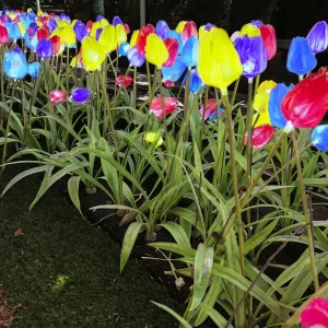 LED Tulip Lights Real Touch Waterproof Artificial Flower Outdoor Garden Decoration Landscape IP65 Plastic