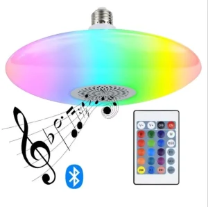 LED UFO Music Lamp RGB 30W Smart Bulb Remote Control Color Changing Dimmable Party Light