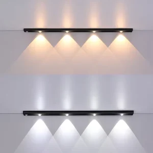 LED USB Rechargeable Cabinet Light 3-Color Night Light with Magnetic Motion Sensor for Kitchen Closet Wardrobe
