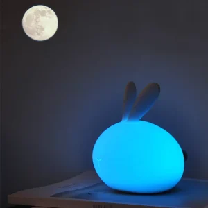 LED USB and Battery-Powered Kids’ Night Lamp with Dimming Silicone Body