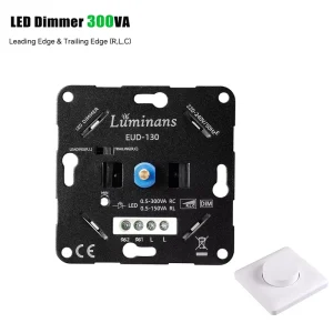 LED Wall Switch and Rotary Dimmer 300VA for LED Lights