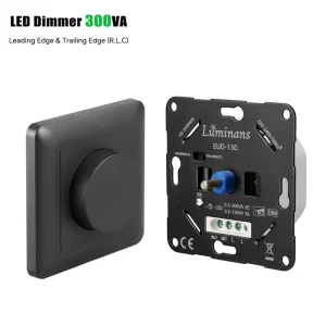 LED Wall Switch and Rotary Dimmer 300VA for LED Lights