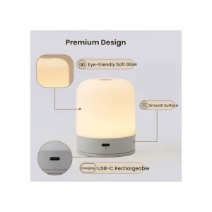 LED Warm White Sleeping Night Light with USB and Battery Power, Remote and Touch Control