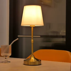 LED White Table Lamp Modern Night Light Fabric Shade Bedroom Bedside Lighting Reading Living Room Office Desk Light Flexible E26