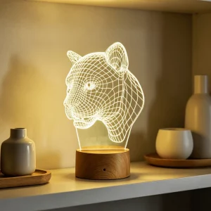 LED Wood Grain Light USB Touch Lamp Acrylic Decorative Atmosphere Lamp Children’s Room Sleep Lamp