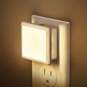 LOHAS 0.3W Mini Night Light plug in wall Square Auto Dusk Dawn Sensor Kids Baby Bed Lamp LED Night Lights for Bedroom Bathroom