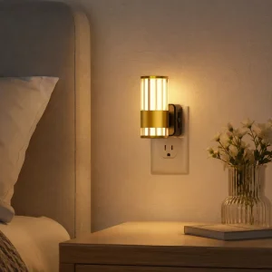 LOHAS Acrylic Led Night Light Rotatable Plug in Wall Brightness Adjustable Kids Adults Room Nightlight with Dusk to Dawn Sensor