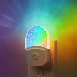 LOHAS RGB Dynamic Color Night Lights 0.5W Energy Saving Dusk to Dawn Sensor Control LED Modern Nightlight for Game Room Bedroom