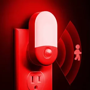 LOHAS Red Color Nightlights Motion Sensor Plug in Night Lighting LED LED Red Night Light with Motion Sensor for Stairs Corridor