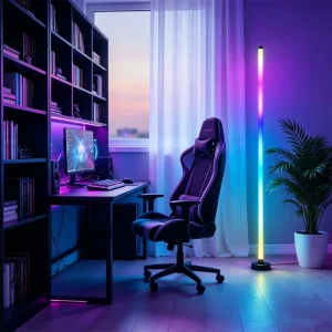 Lampada da Terra Smart RGB LED Floor Lamp Minimalist Dimmable Standing Light for Soggiorno, Camera and Studio with APP