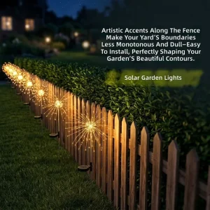 Landscape Fireworks Lamp Solar Powered Grass Globe Dandelion Flash String LED Garden Light for Outdoor