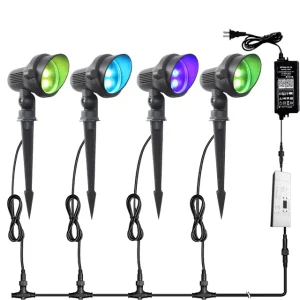 Landscape Lawn Light LED Plug in Lamp Garden Greening Courtyard Spotlight 24W Outdoor Waterproof IP67 Spotlight