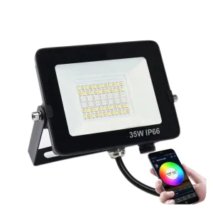 Landscape Lighting IP66 Smart App RGB Outdoor LED Flood Light for Garden, Yard, Party and Christmas