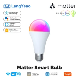 LangYeao Tuya WiFi Smart E27 LED RGB 15W Light Bulbs Dimmable 2700K 6500K Alexa Google Home Voice Control Smart Life AC Power