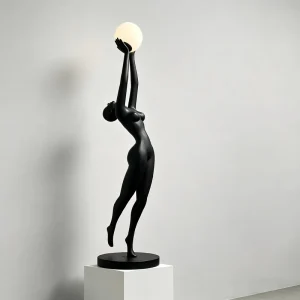 Large Fiberglass Standing Table Lamp Ballet Human Sculpture Creative Art Decoration Light for Villa Lobby Hall Home Decor