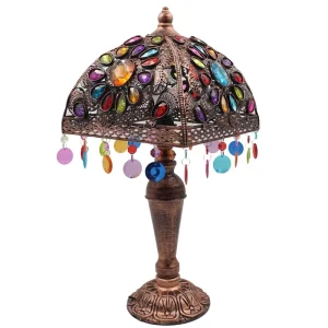 Large Rechargeable LED Table Lamp with Colorful Acrylic Beads Moroccan Desk Lamp for Living Room Factory Price