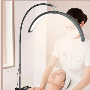 Lash Extension Floor Lamp Half Moon LED Light with Tray Remote Control 36W Beauty Light for Estheticians